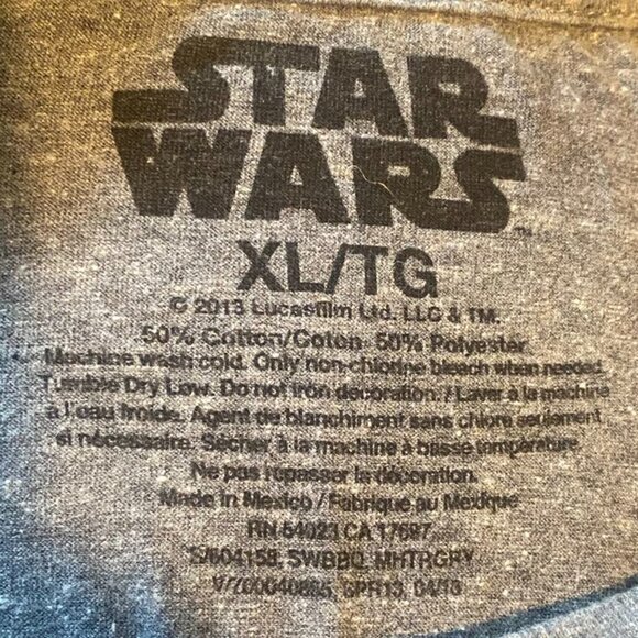 Star Wars T Shirt Mens XL/TG Darth Vadar Cookout BBQ Grill Gray Color 50/50 - Picture 3 of 3